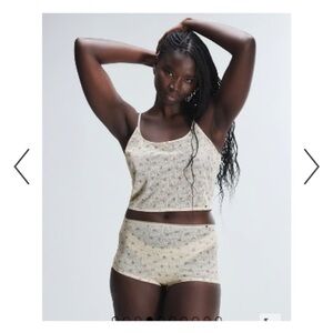 Savage X Fenty Cream and Pink Pajama Set